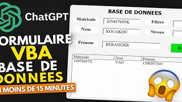 Créer un Formulaire Base de Données VBA avec ChatGPT en 15 Minutes !