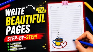 تزيين الدفاتر | 🌈 Cute Notebook Border Design Ideas | Easy School Drawing ✏️🎀