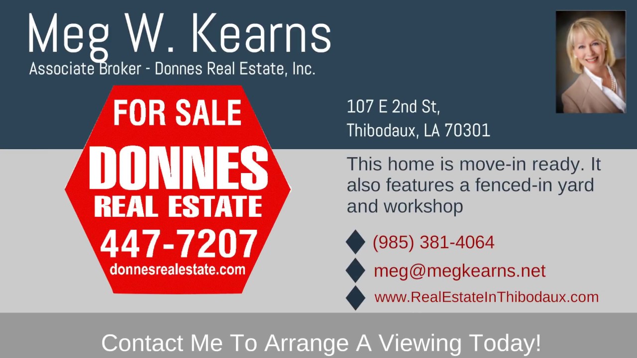 Home for sale in Thibodaux LA 117 Rosedown YouTube
