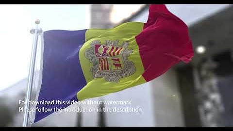 Andorra flag with 3d effect blowing in the wind 3D Flag V2 long