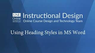 Using Heading Styles in MS Word