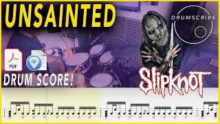 Unsainted - Slipknot | Drum SCORE Sheet Music Play-Along | DRUMSCRIBE Resimi