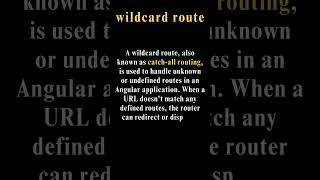 What is wildcard route in angular #angular #angulardeveloper #cssframework #angularinterview