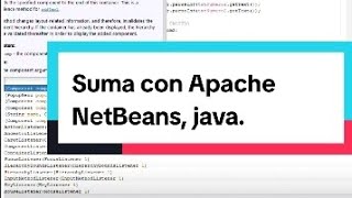 Suma con el idee Apache NetBeans, java.