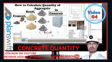 Planswift Tutorials | How to Calculate Cement, Sand and Crush Quantity Video #04