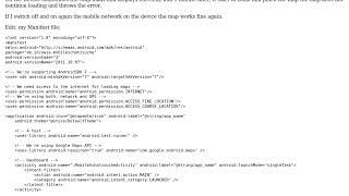 MapView: Couldn't get connection factory client