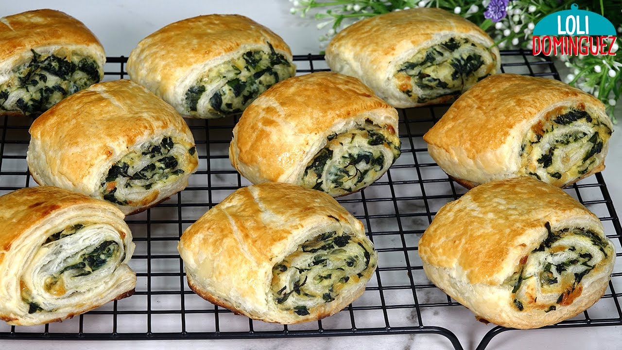 SALUDABLES  HOJALDRES CON ESPINACAS. Una receta fácil con una mezcla de sabores y texturas deliciosa