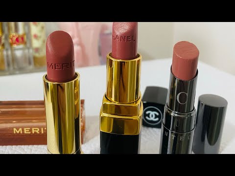 Luxury Nude Lipstick Comparison  Chanel, Merit, Chantecaille 💄 