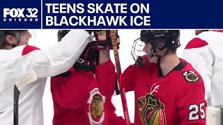 Blackhawks give two teens a day on the ice