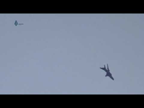 Rif Dimashq: Moment a warplane while onslaughting over Eastern Ghouta 22-3-2017