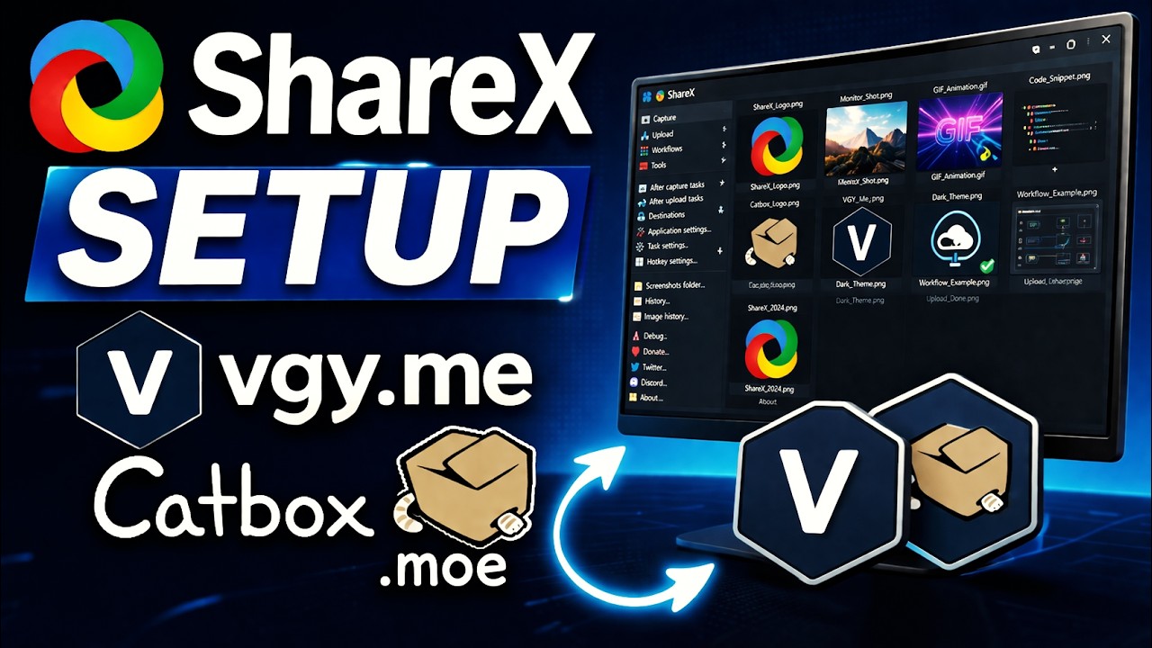 ShareX Setup with vgy.me \u0026 catbox.moe | Installation guide