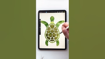 Easy watercolor turtle in Procreate #procreatevideo #procreate #procreatevideo #digitalwatercolor