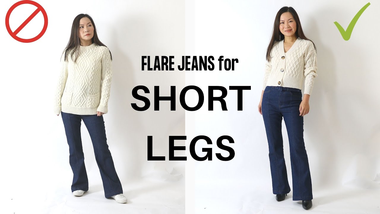 How to wear flare jeans if you have short legs (like me) - YouTube