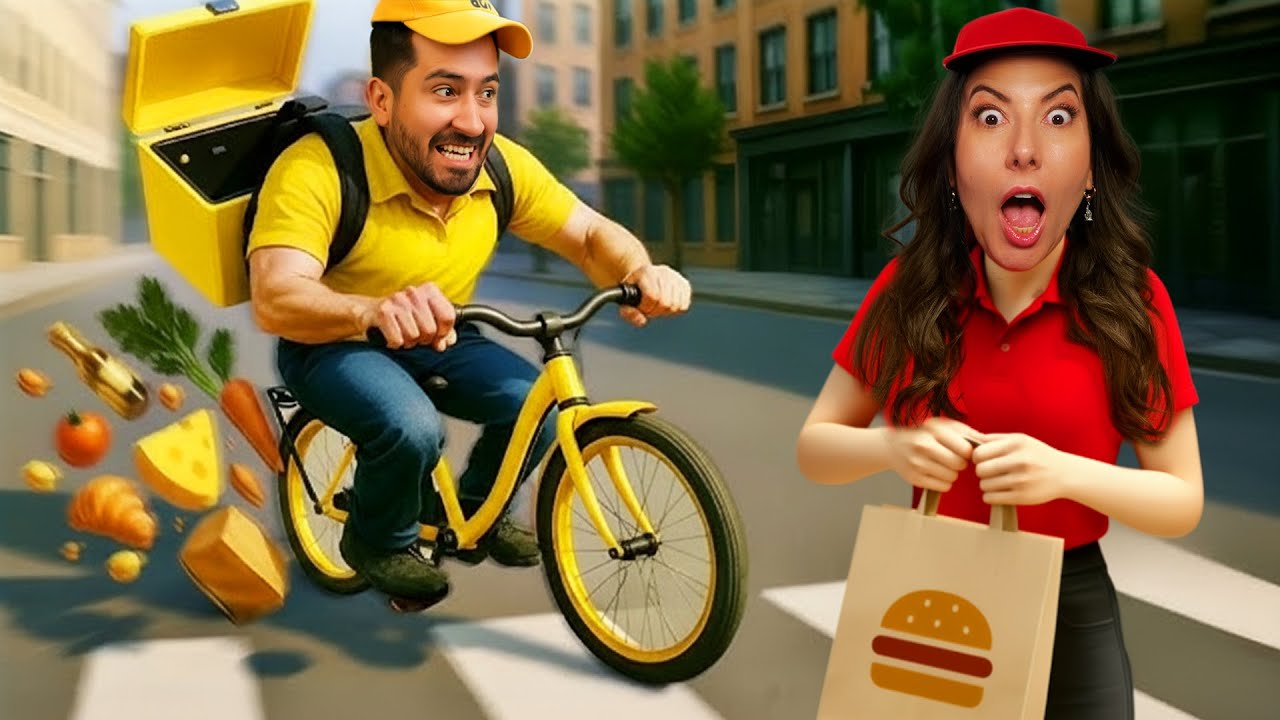 NOSSA ROTINA VIVENDO COMO ENTREGADOR DE COMIDA (nos arrependemos)