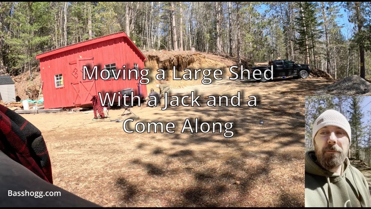 Moving A Large Shed by Hand #howto #diy #tutorial #basshogg #winch # ...
