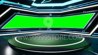Virtual Set Green Screen 4K - News 113 No Table