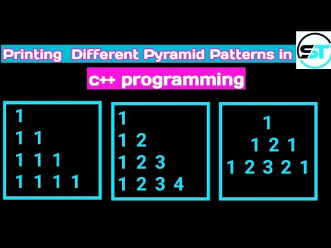 Printing different peramid patterns in c/c++ programming|| pyramid ...