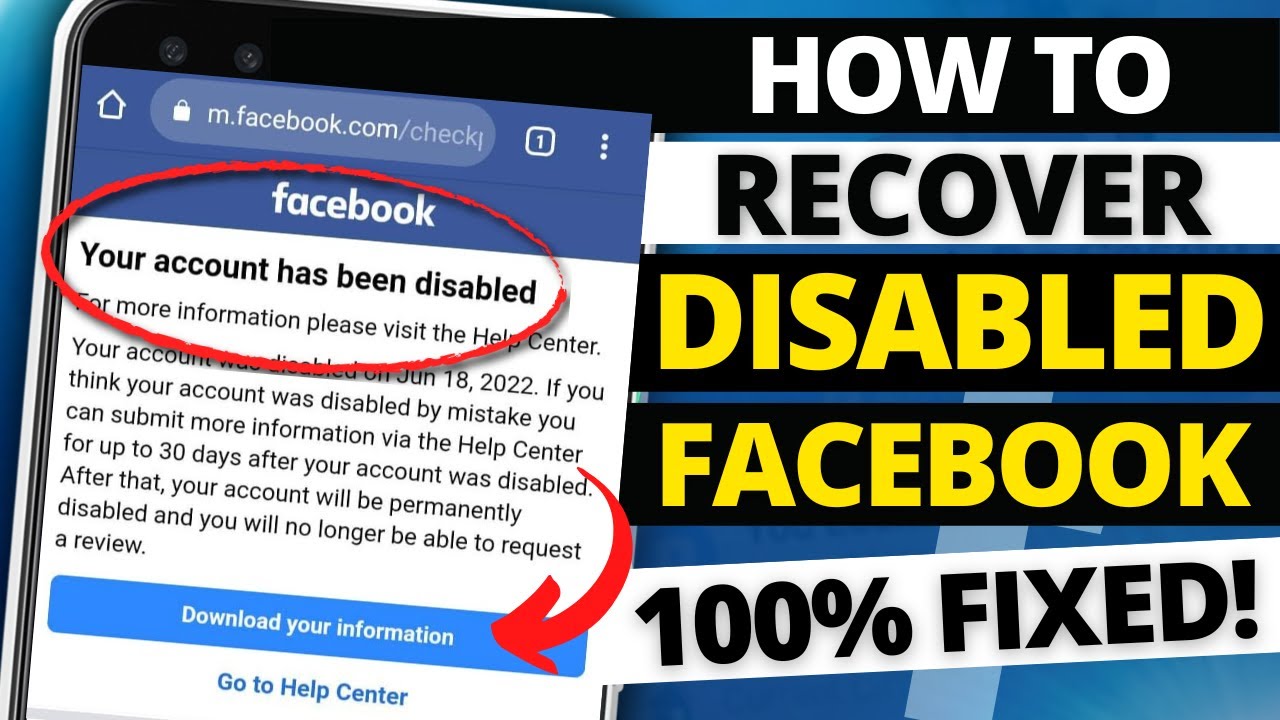 How To Recover Disabled Facebook Account After 30 Days L Recover Disabled Facebook Without Id 