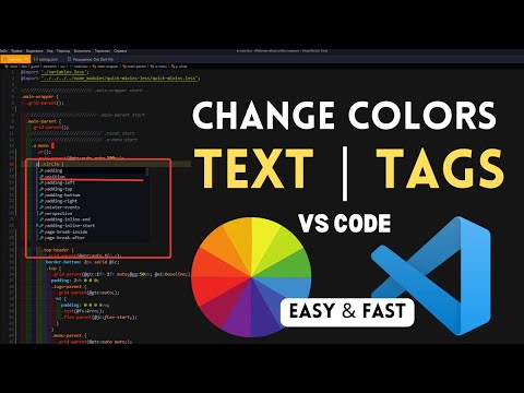 How to Change Color of Text & Tags in VSCode Editor 2023   Change Text Color in VSCode