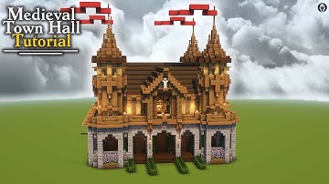 Minecraft How to Build a Medieval Town Hall (Tutorial)