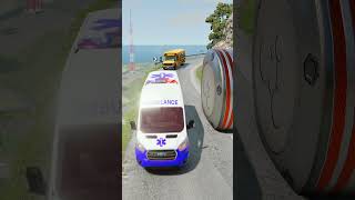 Cars & Ambulance Van vs Hydraulic Crush - BeamNG.drive