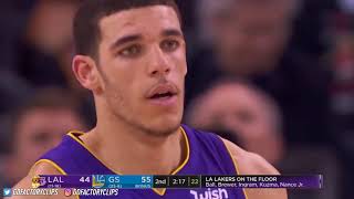 Lonzo Ball Full Highlights vs Warriors 2017 12 22   24 Pts, 5 Reb, 5 Ast, 5 Threes!