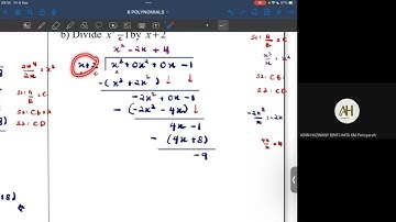 LECTURE 1: 6.1 Long Division 6.2 Remainder Theorem (Polynomials) | SM015 LECTURE 23/24