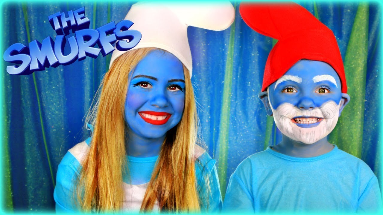 The Smurfs Smurfette and Papa Smurf Makeup and Costumes - YouTube.