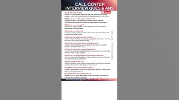 Call Center Job Interview Questions and Answers