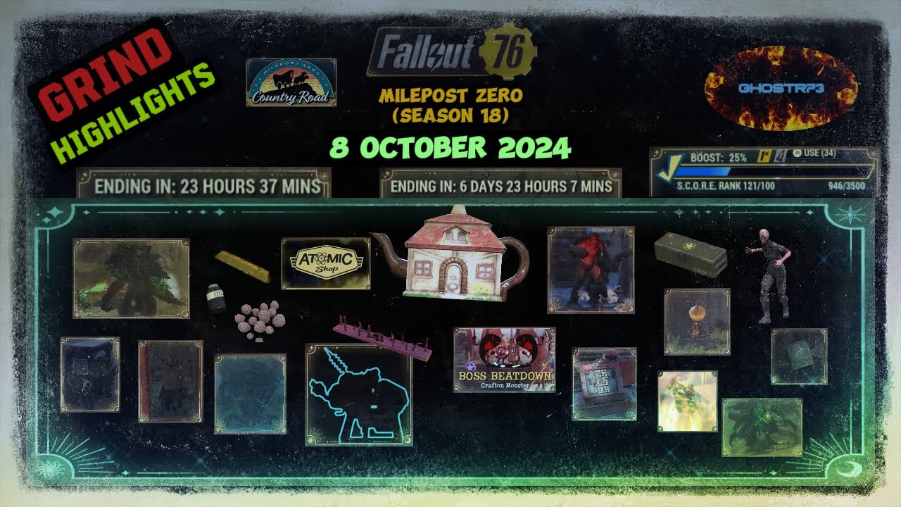 FO76 - Grind - 8 October 2024 (Milepost Zero - Season 18)