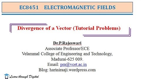 EC8451 - Divergence of Vector  Tutorial Problems