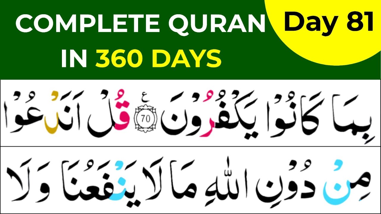Complete Quran in 360 Days / Day 81 / Surah al an'am 71-82 / Noor Ul ...