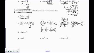 Lesson 1 Function Notation 2025