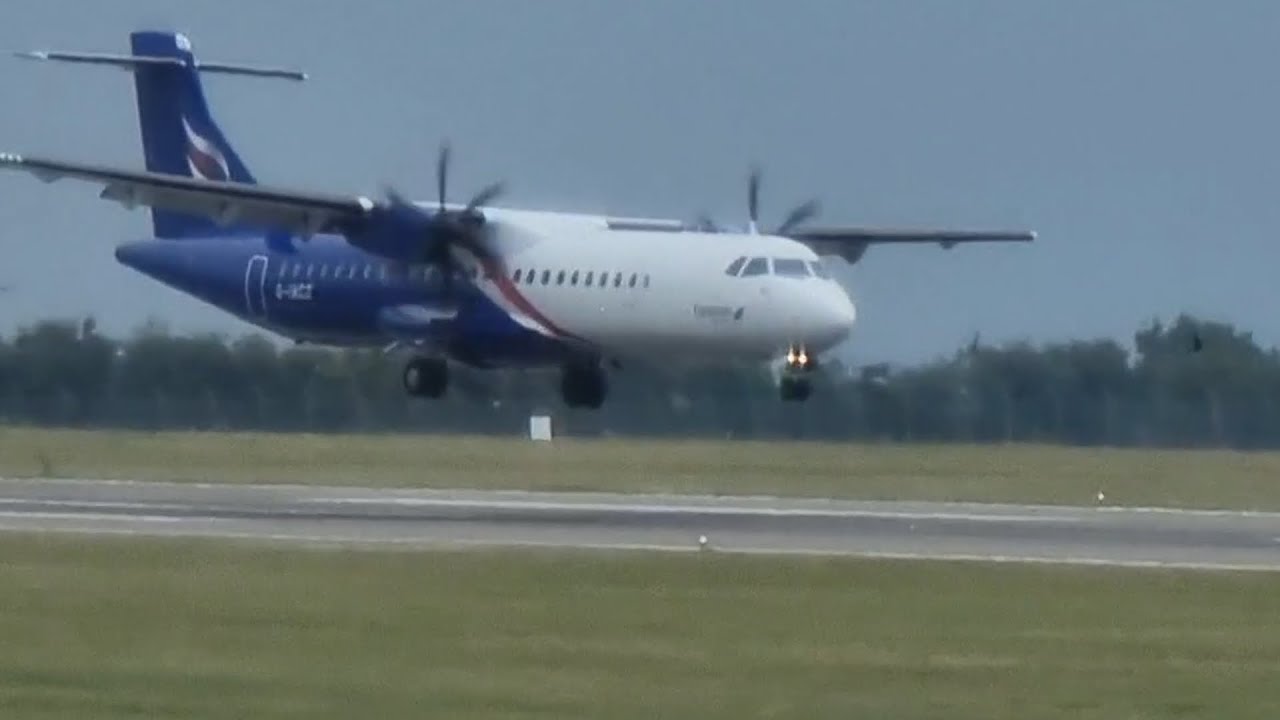 Twin prop plane landing at Cardiff Airport 🛫 YouTube