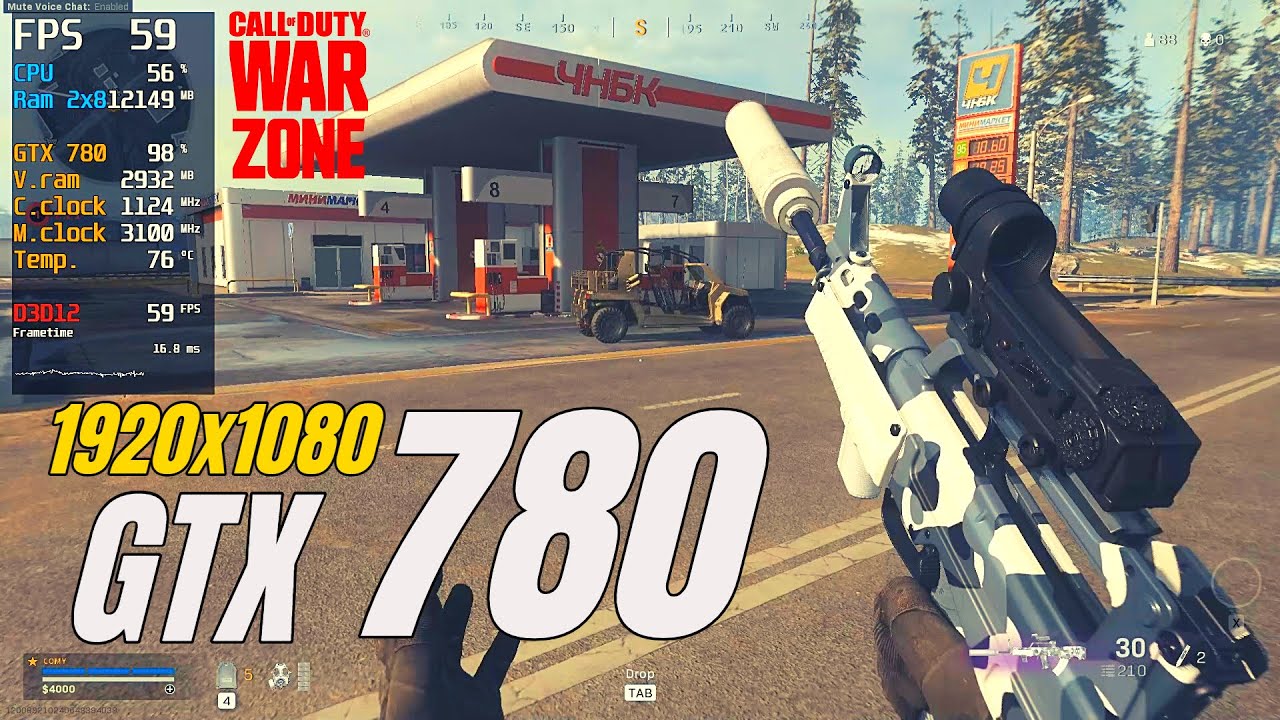 GTX 780 / Call of Duty: Warzone - Season 2 / 1080p / High Texture Resolution