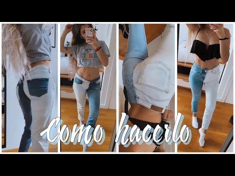Pantalones Bicolor con Lejia ✨ Como lo hice 💛 @ANDREAA_LALALA