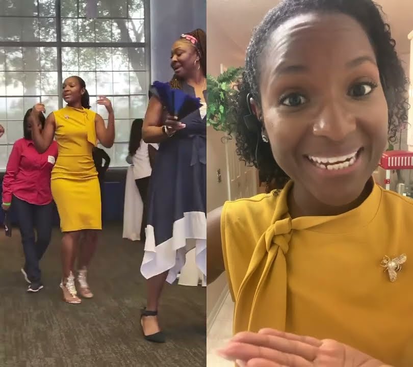 They found the Lady in the Yellow Dress!! … still lighting up the Tamia line dance.