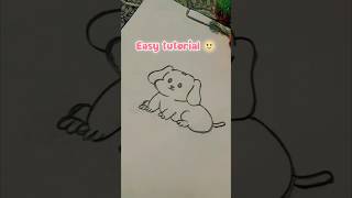 How to Draw a Cute Puppy 🐶✨|  Easiest Puppy Drawing Tutorial Ever! #shorts #art