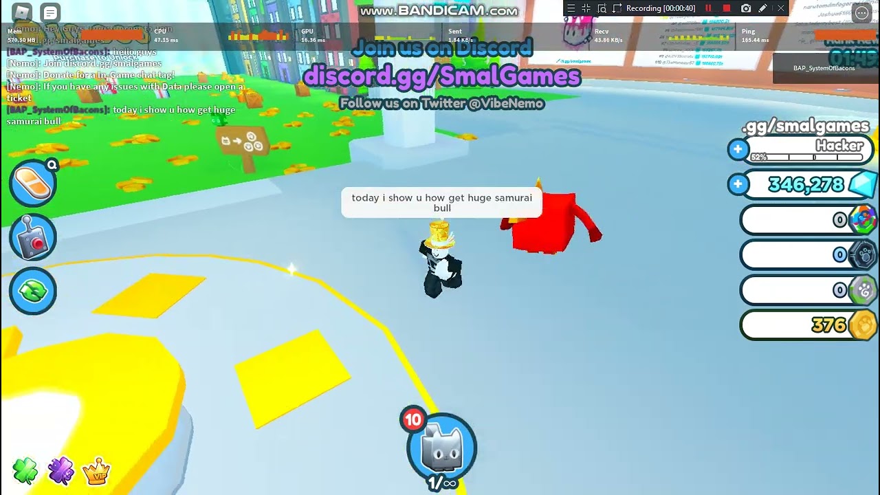 Roblox How To Get Huge samurai bull (small games hub)