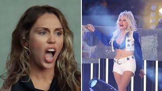 Miley Cyrus REACTS to Dolly Parton’s NFL Thanksgiving Halftime Show