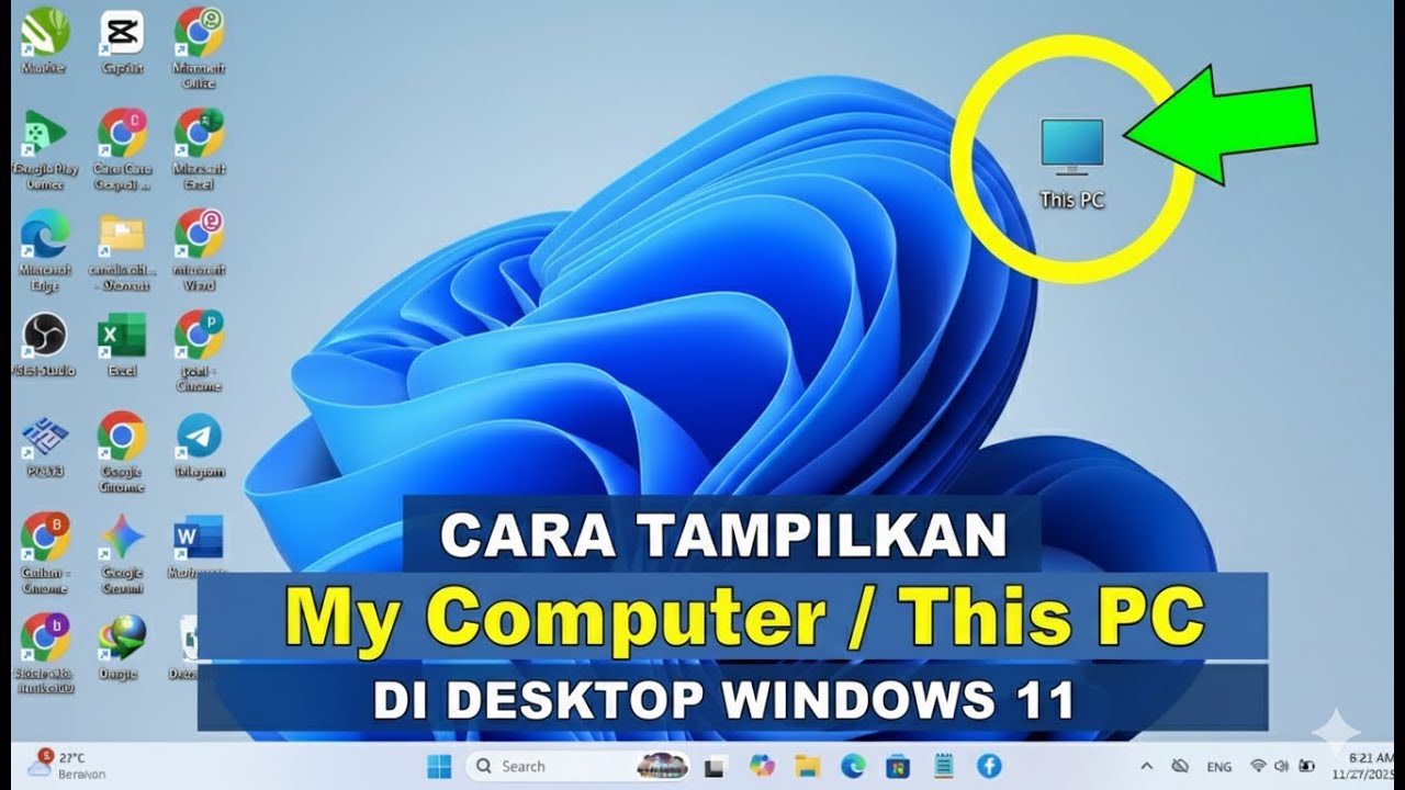 Cara Menampilkan Icon This PC/My Computer di Desktop windows 11