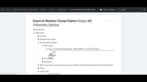 WorkFlowy for a Video Editing Project