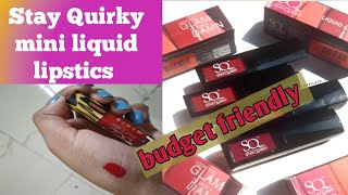 SQ stay quirky mini lipstics || purplle haul || Soft liquid mini waterproof lipstics review || ridhi