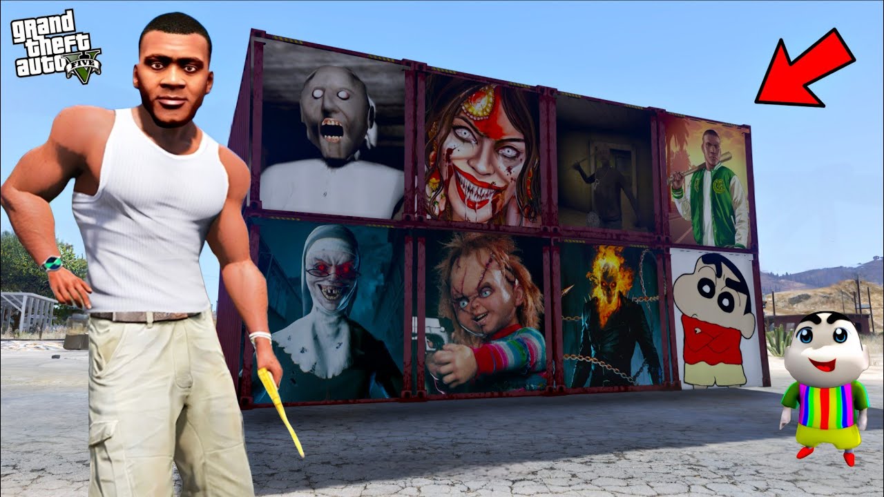 FRANKLIN AND SHINCHAN OPENS EVERY MYSTERY HORROR CONTAINERS IN GTA 5 