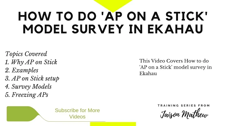 How to do 'AP on a Stick' model survey in Ekahau