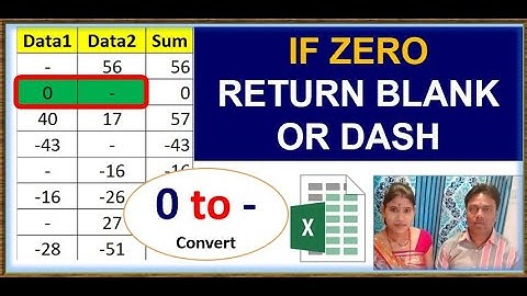 Convert numeric 0 to text "zero" in Excel |Convert 0 (Zero) to - (Dash) Without Affecting Formula