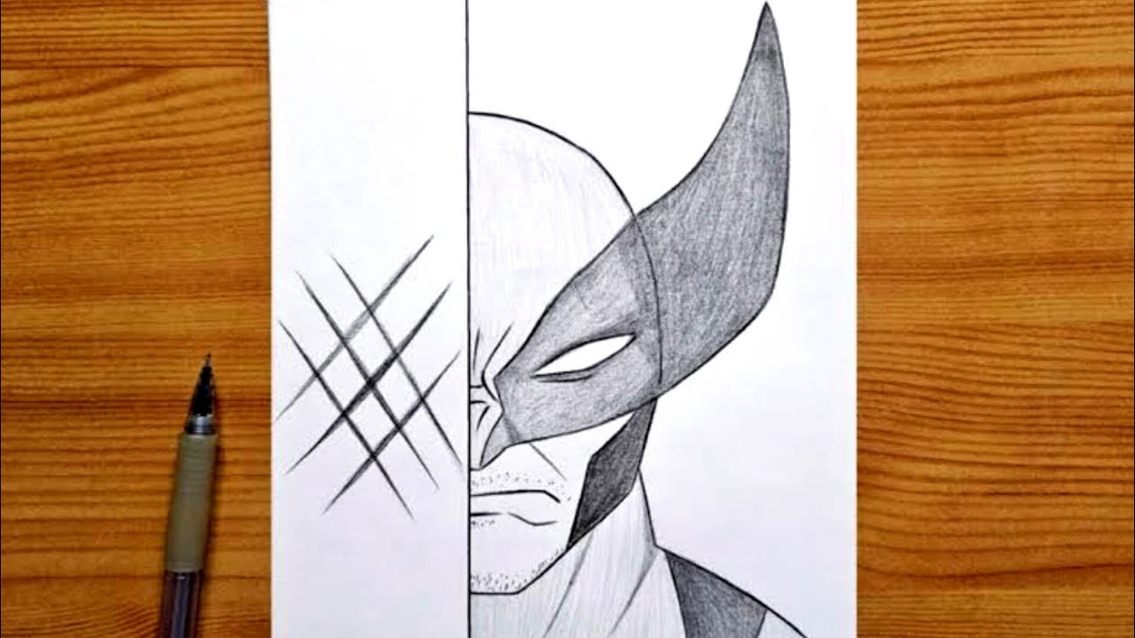 How to Draw Wolverine Face || Wolverine Marvel Step by Step Easy Drawing || Drawing Time