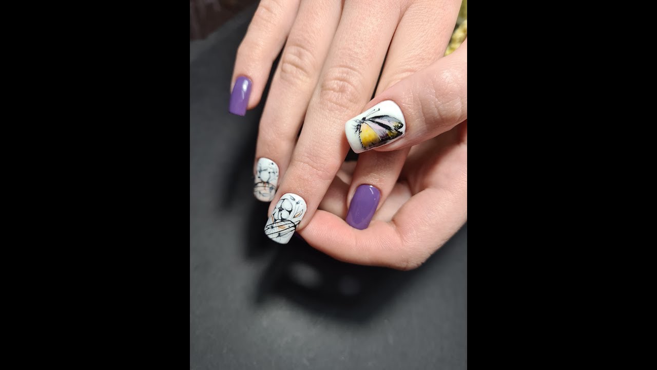 Салонное наращивание форма квадрат полигелем. Дизайн ногтей