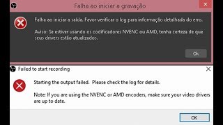 Obs Falha Ao Iniciar A Gravacao Failed To Start Recording Obs Error Nvenc Youtube