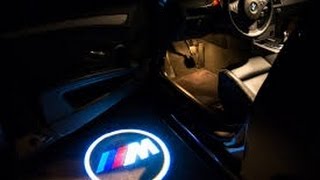 lokal prangende Sprællemand Custom LED Hologram logo vehicle lights reviewed BMW led puddle lights  shown - YouTube